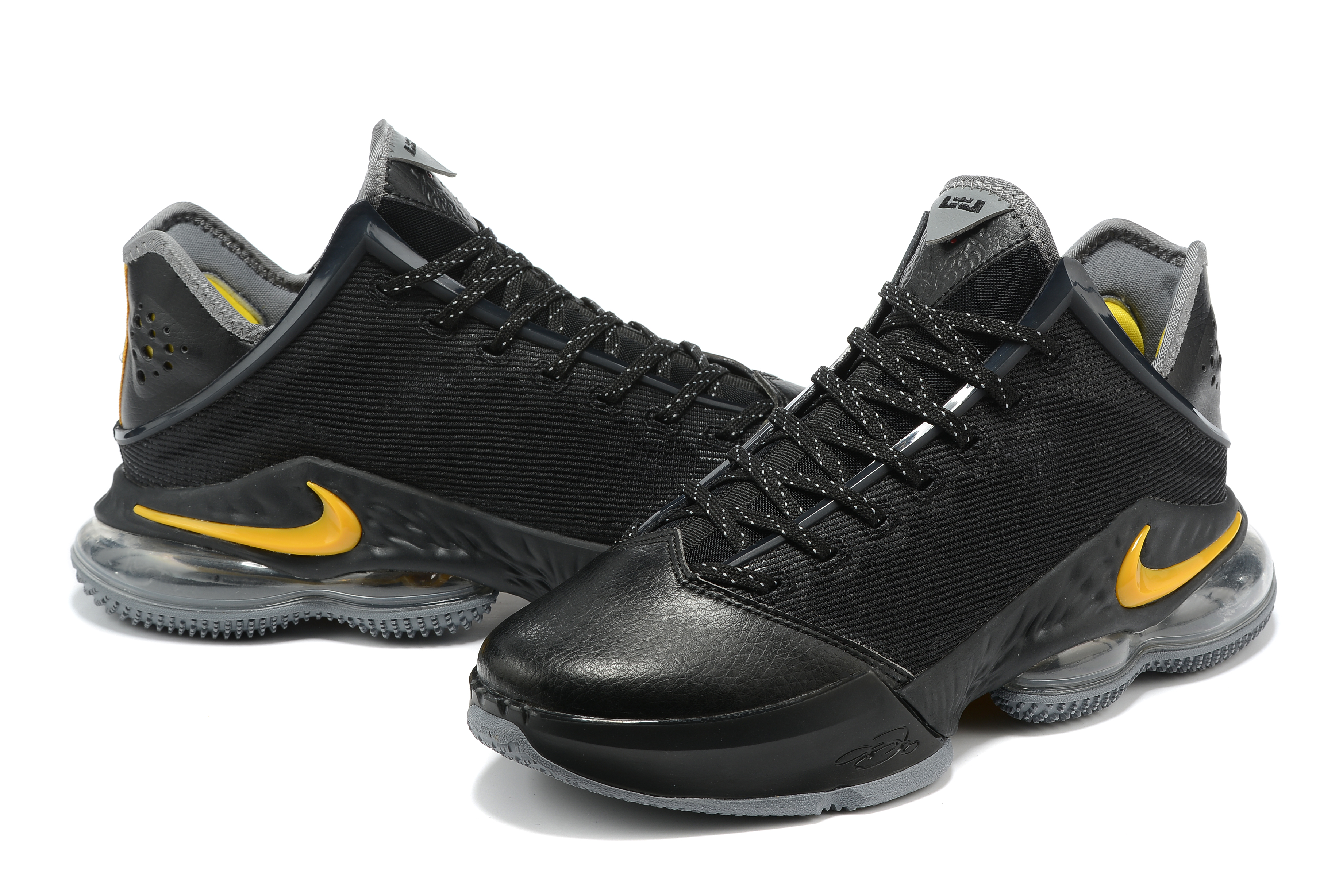 2022 Nike LeBron James 19 Low Black Yellow Shoes - Click Image to Close